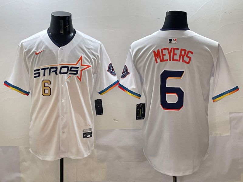 Men Houston Astros #6 Meyers White Four generations Joint Name 2025 Nike MLB Jersey style 3->houston astros->MLB Jersey